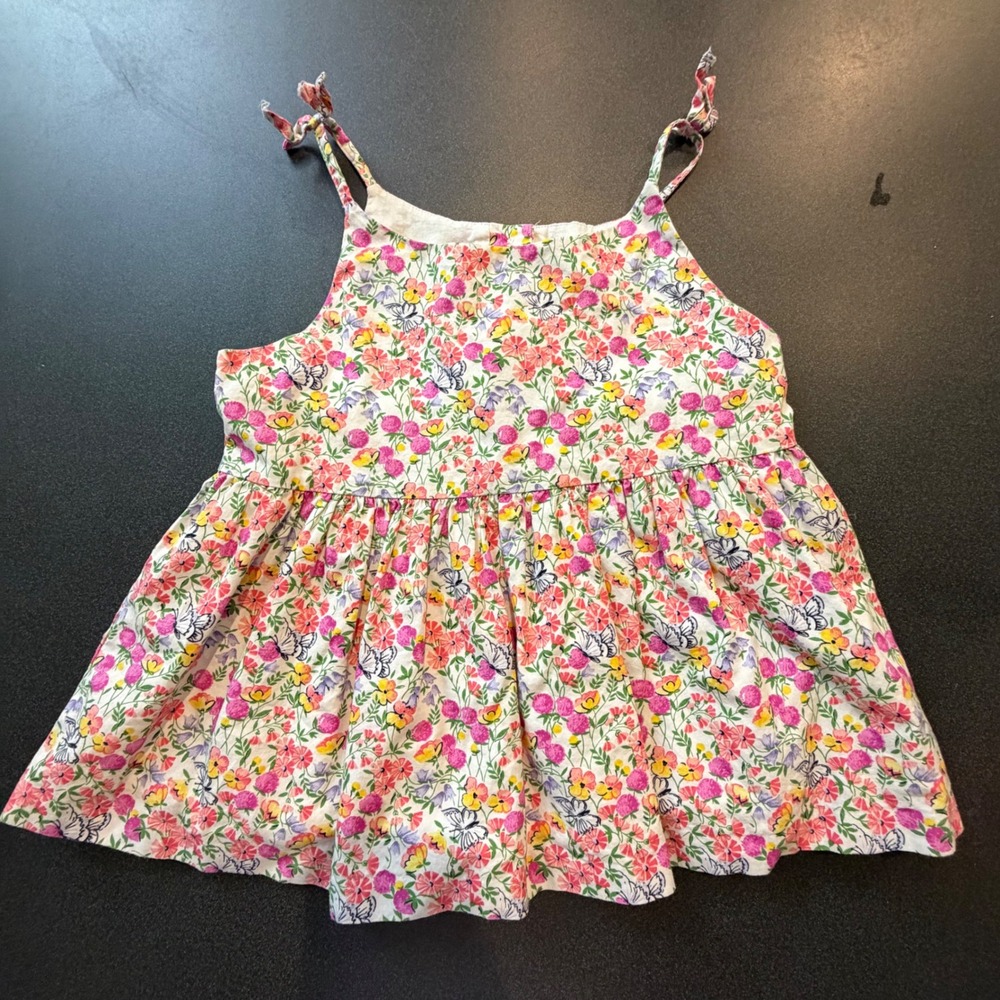 Janie and Jack Floral Peplum Top 6 Girls Butterfly Print Tie Shoulder Cotton